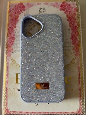 iPhone 17 Swarovski Sparkle Protective case- lilac grey/gold